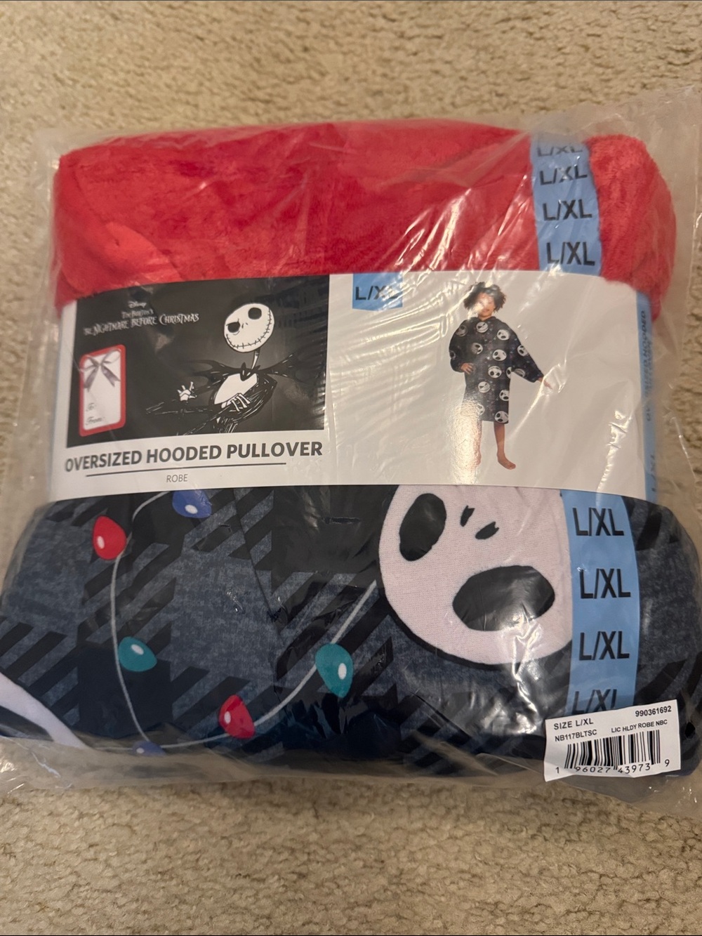 Disney The Nightmare Before Christmas Hooded Pullover - Red & Navy